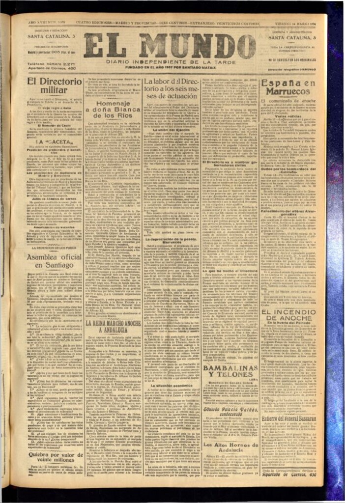 Miniatura de El Mundo del 14 de marzo de 1924