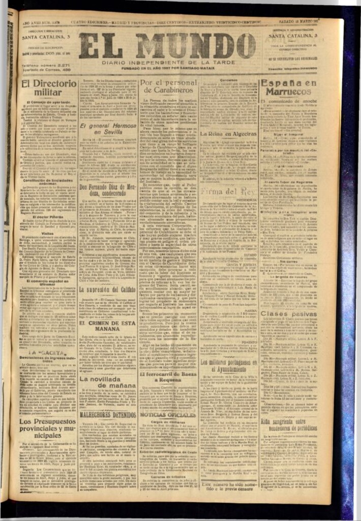 Miniatura de El Mundo del 15 de marzo de 1924
