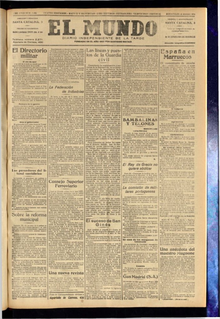 Miniatura de El Mundo del 19 de marzo de 1924