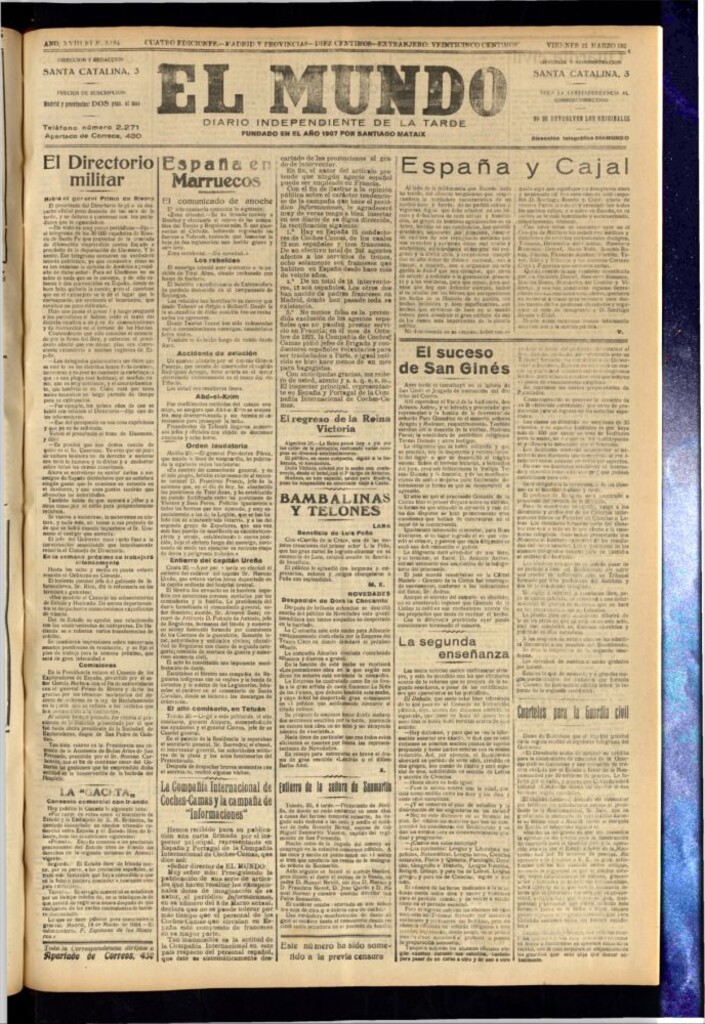 Miniatura de El Mundo del 21 de marzo de 1924