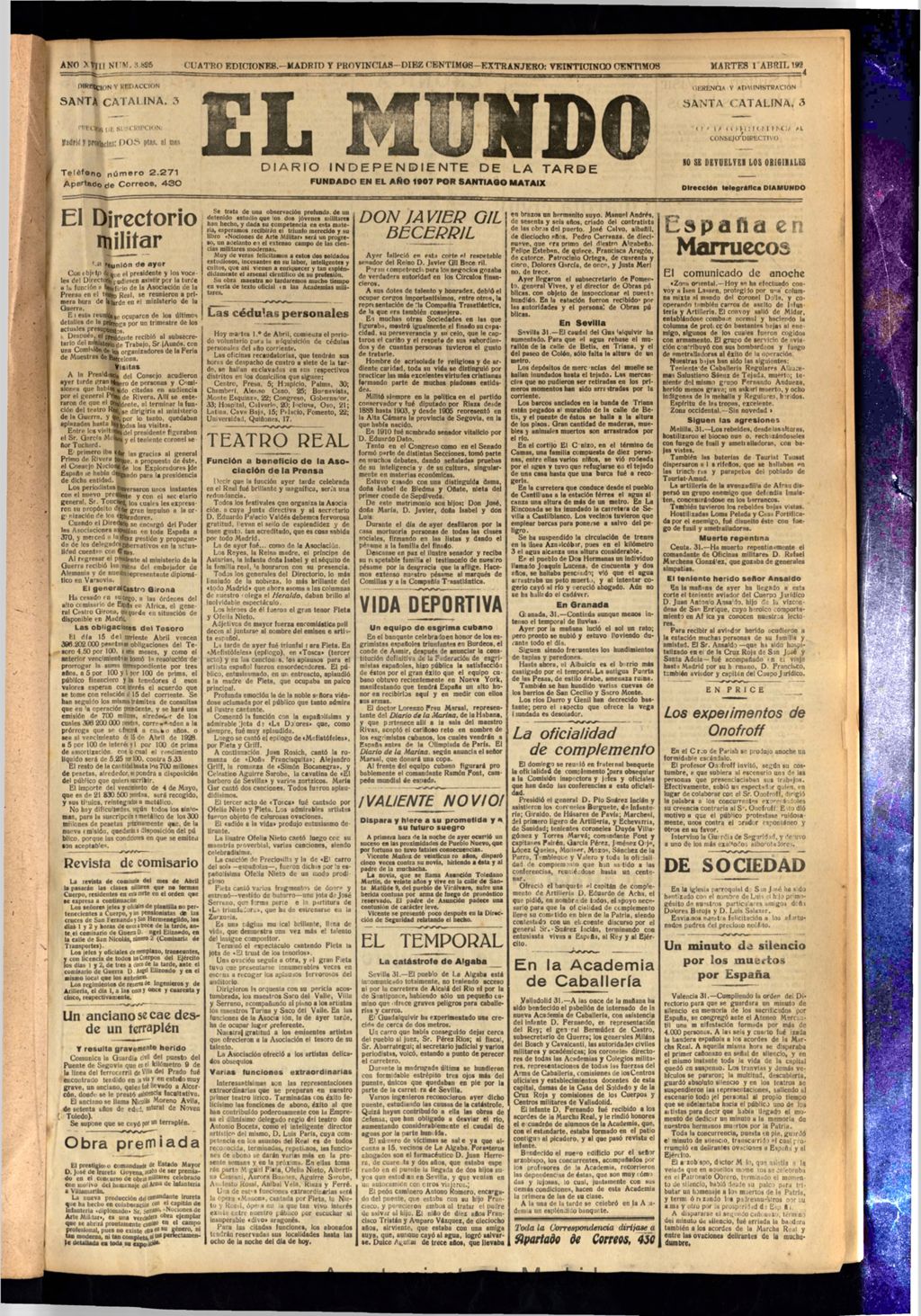 Miniatura de El Mundo del 1 de abril de 1924