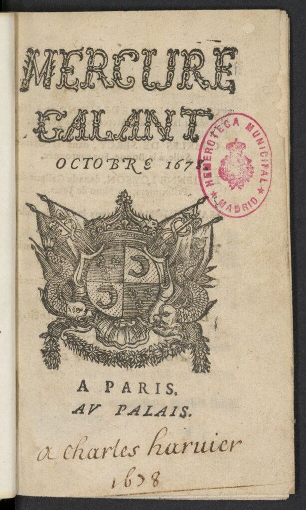 Miniatura de Mercure Galant de octubre de 1678