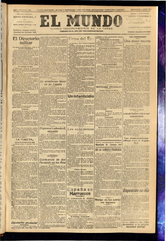 Miniatura de El Mundo del 2 de abril de 1924