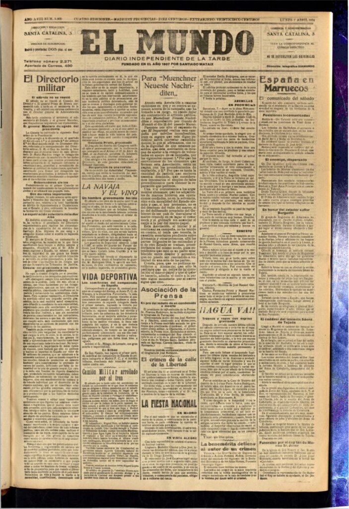 Miniatura de El Mundo del 7 de abril de 1924