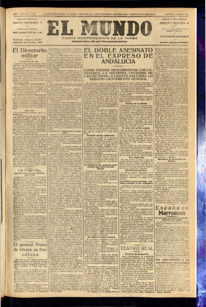 Miniatura de El Mundo del 15 de abril de 1924