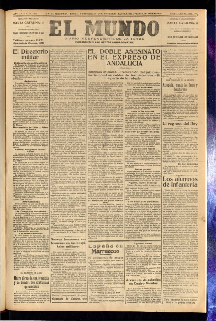 Miniatura de El Mundo del 30 de abril de 1924