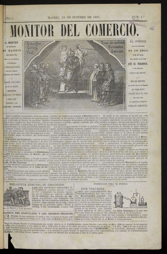 Miniatura de Monitor del Comercio del 15 de octubre de 1861, nº 1