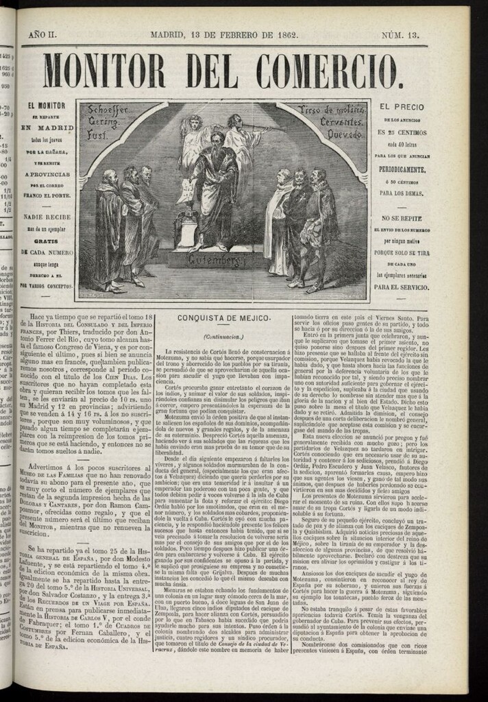 Miniatura de Monitor del Comercio del 13 de febrero de 1862, nº 13