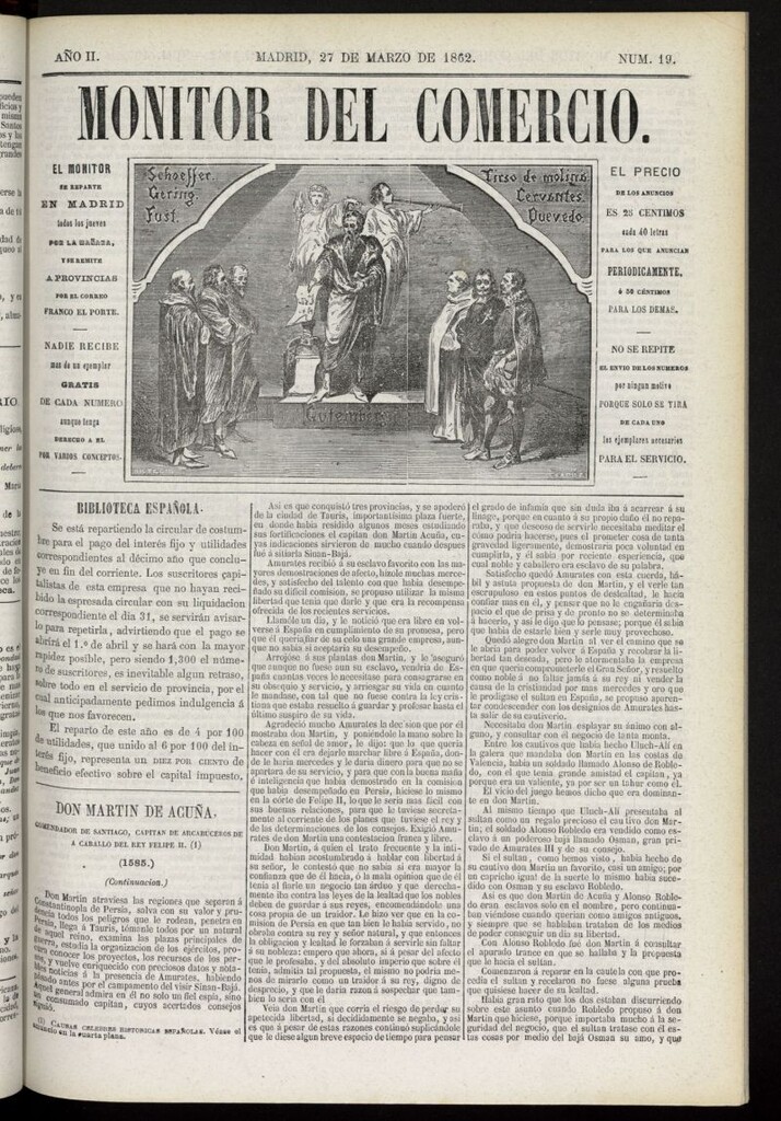 Miniatura de Monitor del Comercio del 27 de marzo de 1862, nº 19
