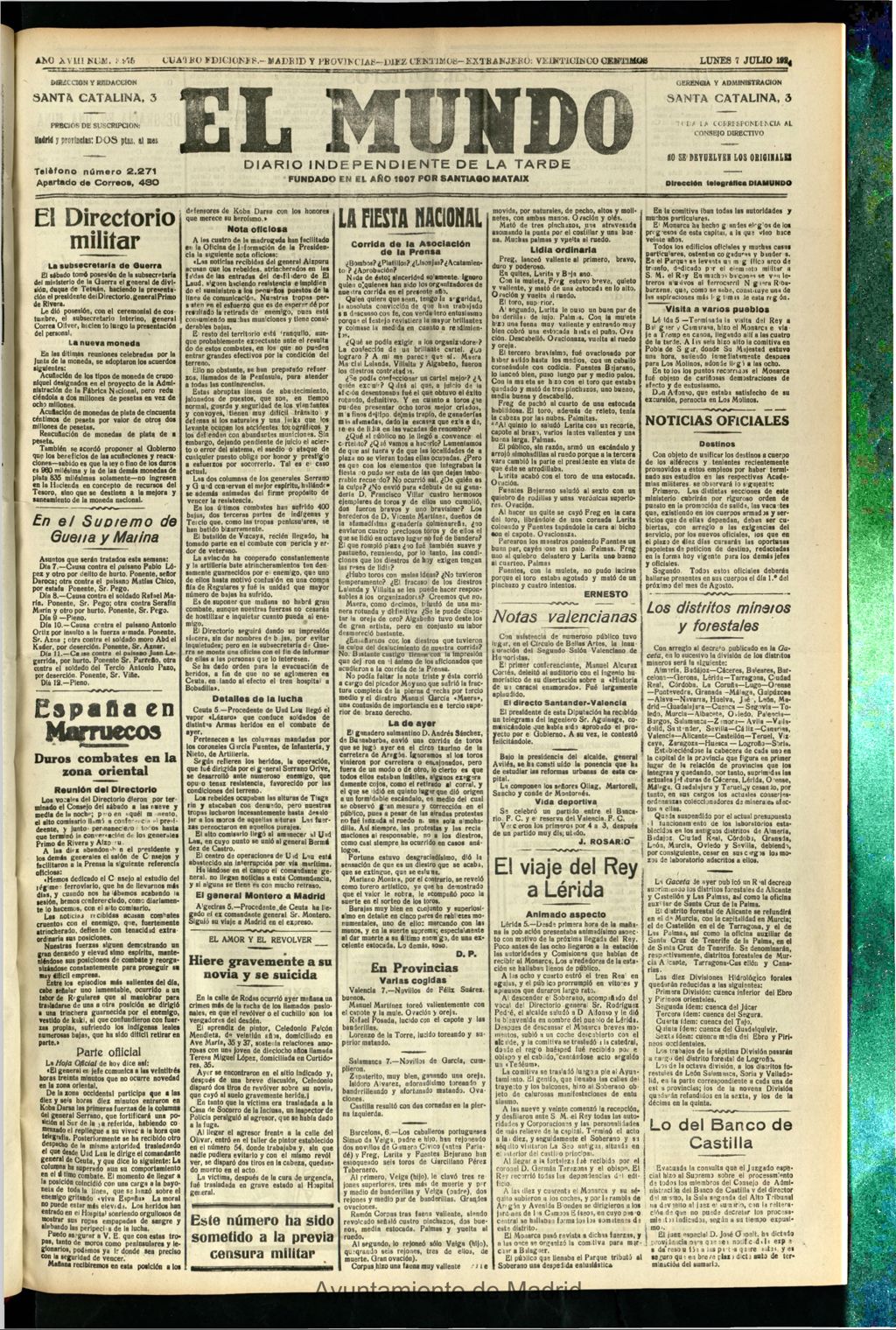 Miniatura de El Mundo del 7 de julio de 1924