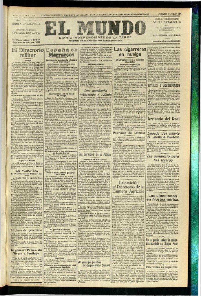 Miniatura de El Mundo del 10 de julio de 1924