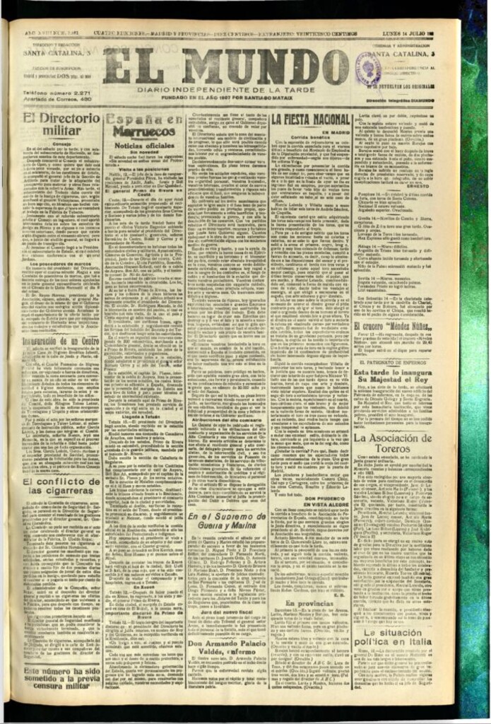 Miniatura de El Mundo del 14 de julio de 1924