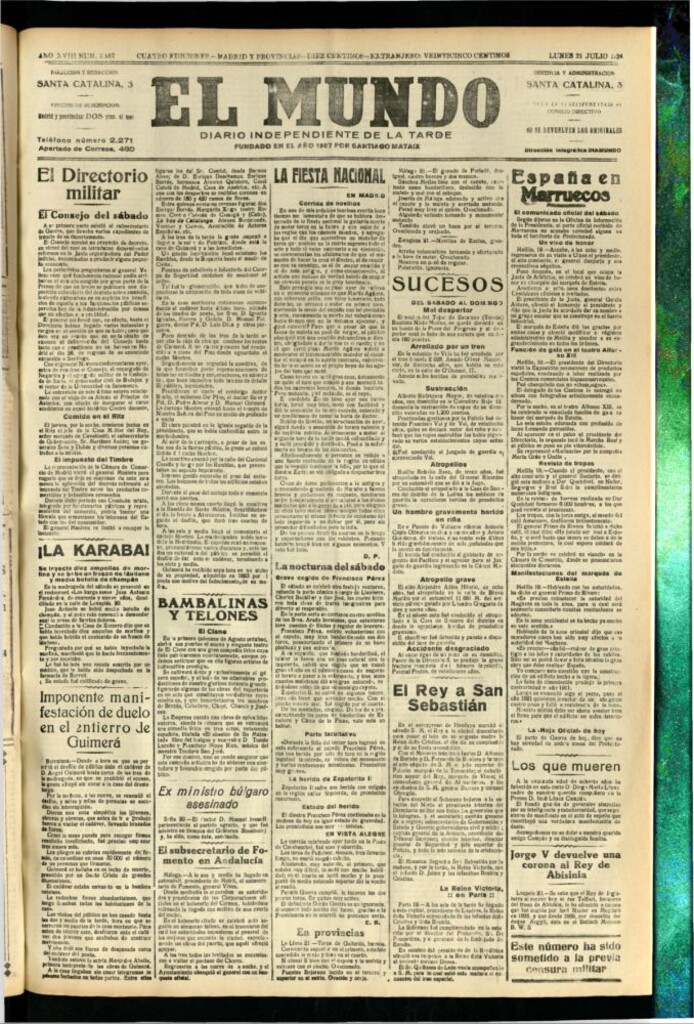 Miniatura de El Mundo del 21 de julio de 1924