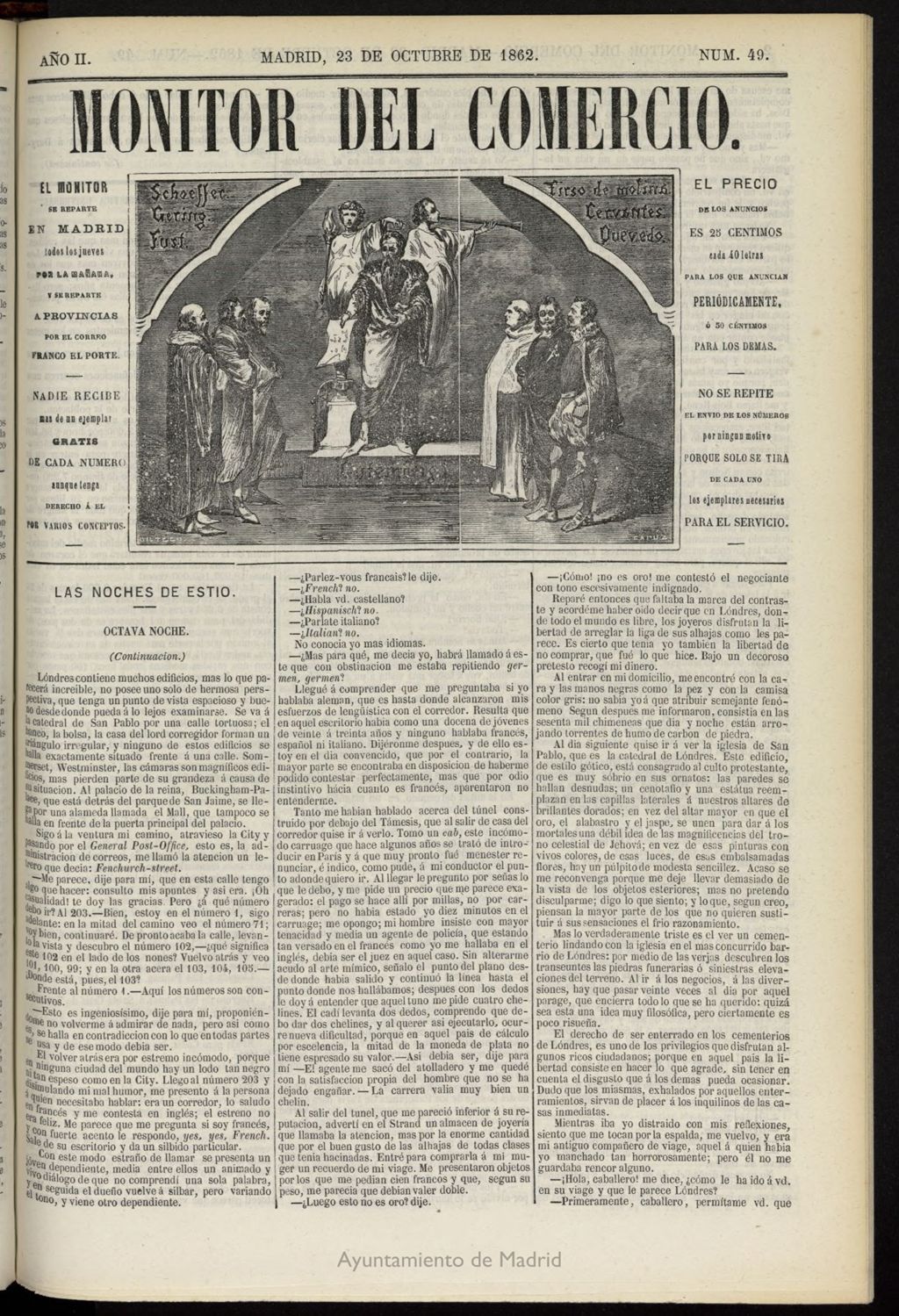 Miniatura de Monitor del Comercio del 23 de octubre de 1862, nº 49