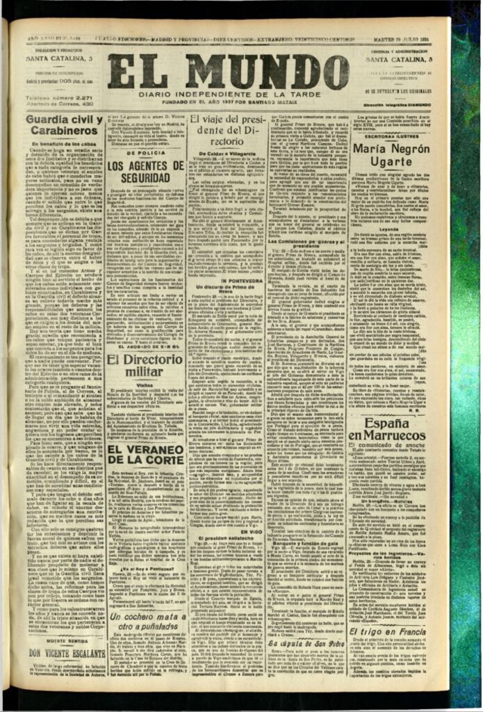 Miniatura de El Mundo del 29 de julio de 1924