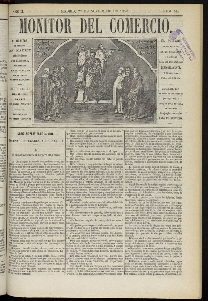 Miniatura de Monitor del Comercio del 27 de noviembre de 1862, nº 54