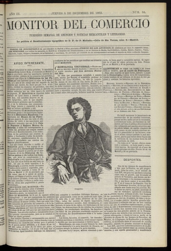 Miniatura de Monitor del Comercio del 4 de diciembre de 1862, nº 55
