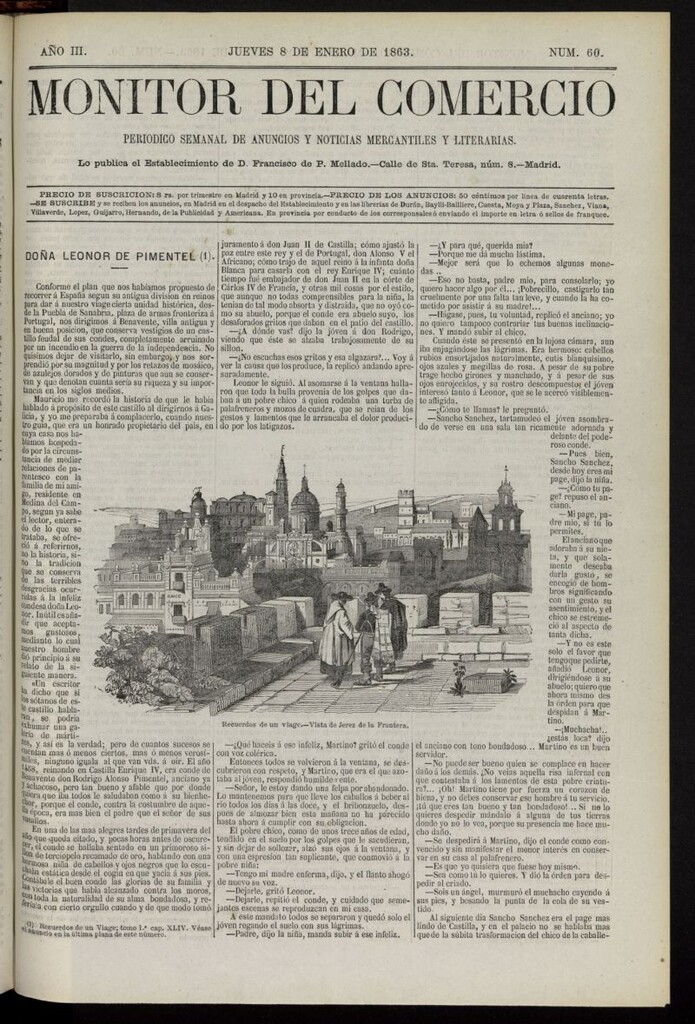 Miniatura de Monitor del Comercio del 8 de enero de 1863, nº 60