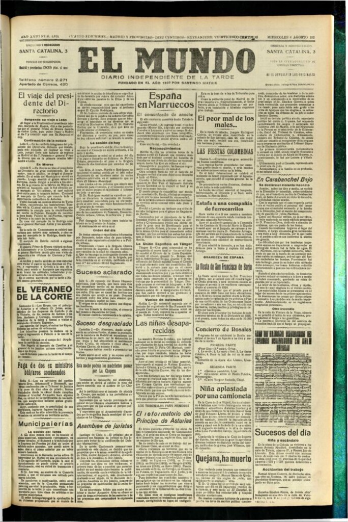 Miniatura de El Mundo del 6 de agosto de 1924
