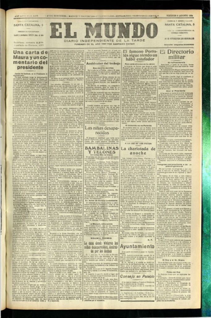 Miniatura de El Mundo del 8 de agosto de 1924
