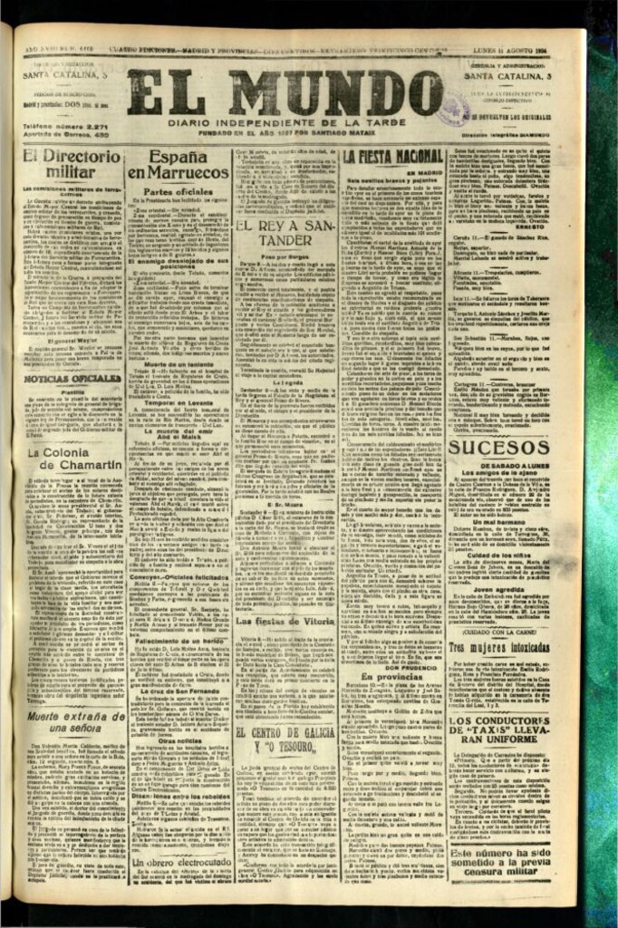 Miniatura de El Mundo del 11 de agosto de 1924