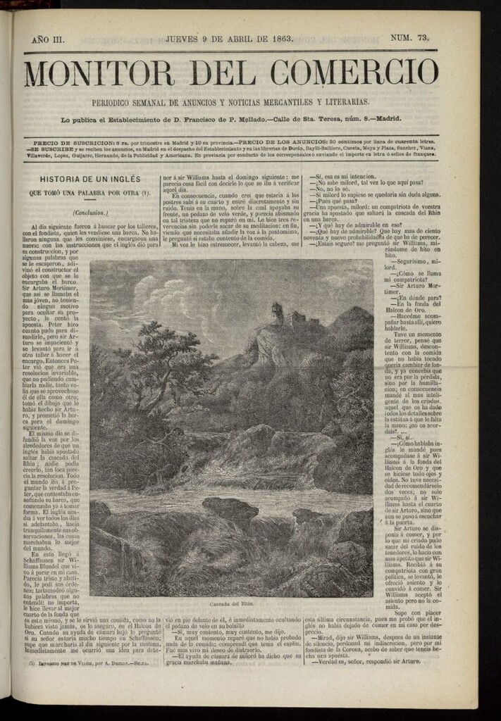 Miniatura de Monitor del Comercio del 9 de abril de 1863, nº 73