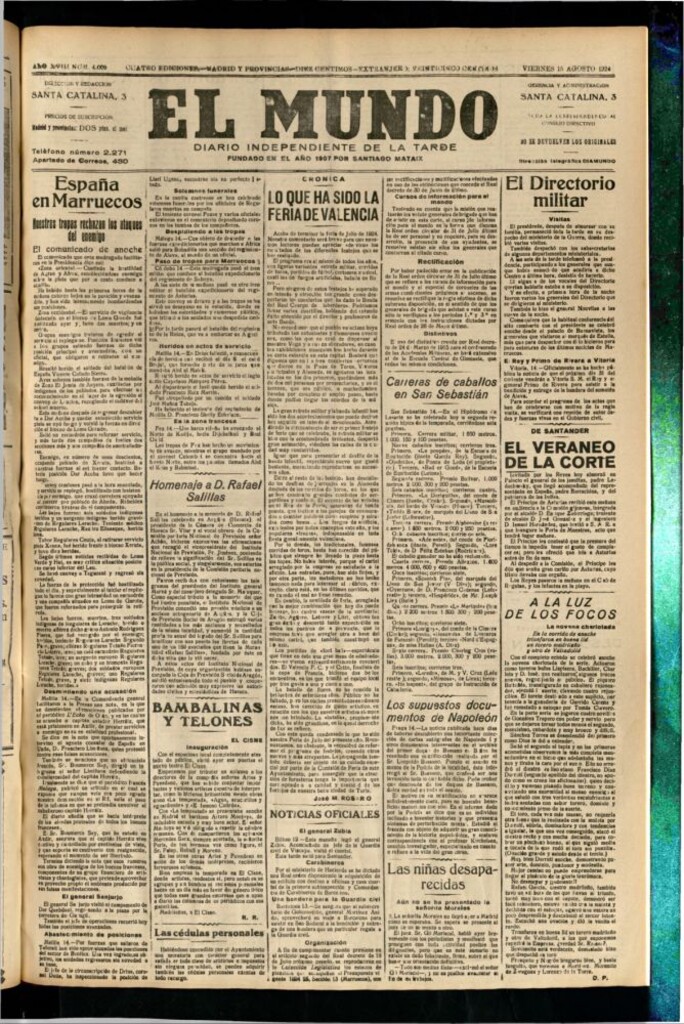 Miniatura de El Mundo del 15 de agosto de 1924