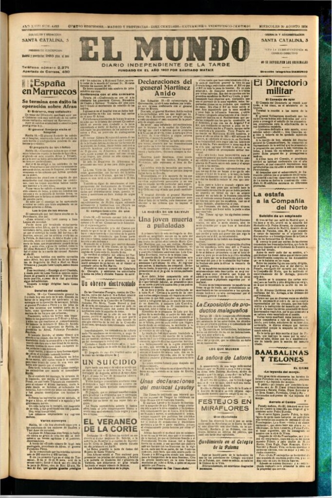 Miniatura de El Mundo del 20 de agosto de 1924
