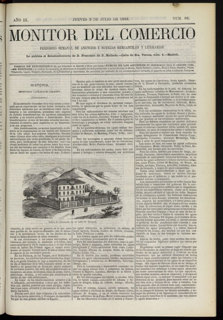 Miniatura de Monitor del Comercio del 2 de julio de 1863, nº 85
