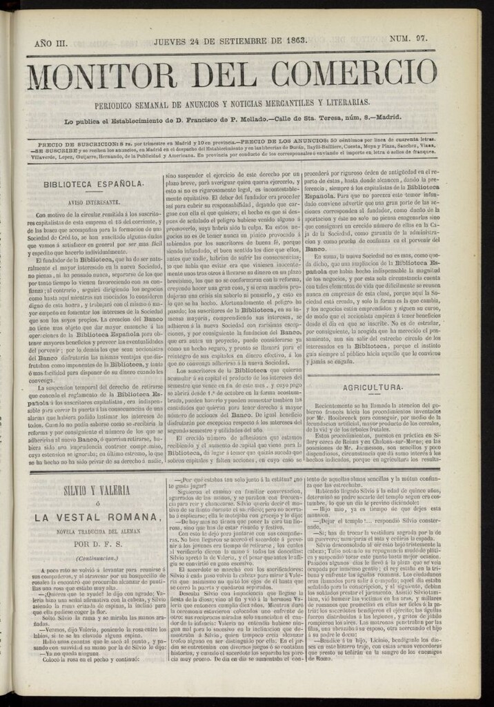 Miniatura de Monitor del Comercio del 24 de septiembre de 1863, nº 97