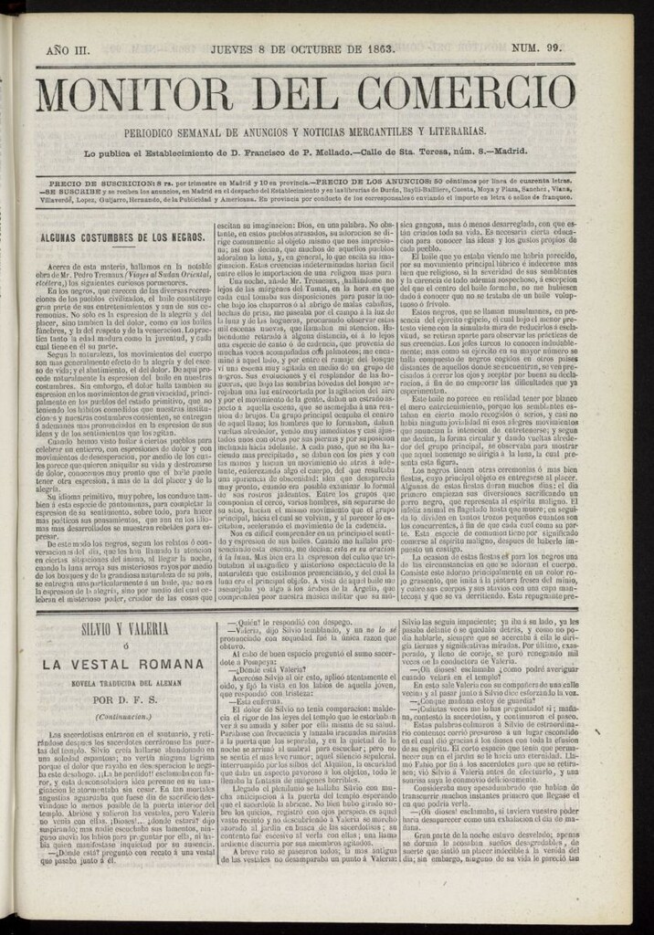 Miniatura de Monitor del Comercio del 8 de octubre de 1863, nº 99