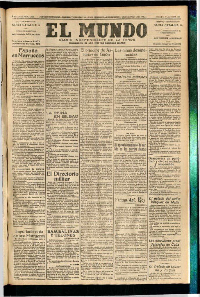 Miniatura de El Mundo del 30 de agosto de 1924