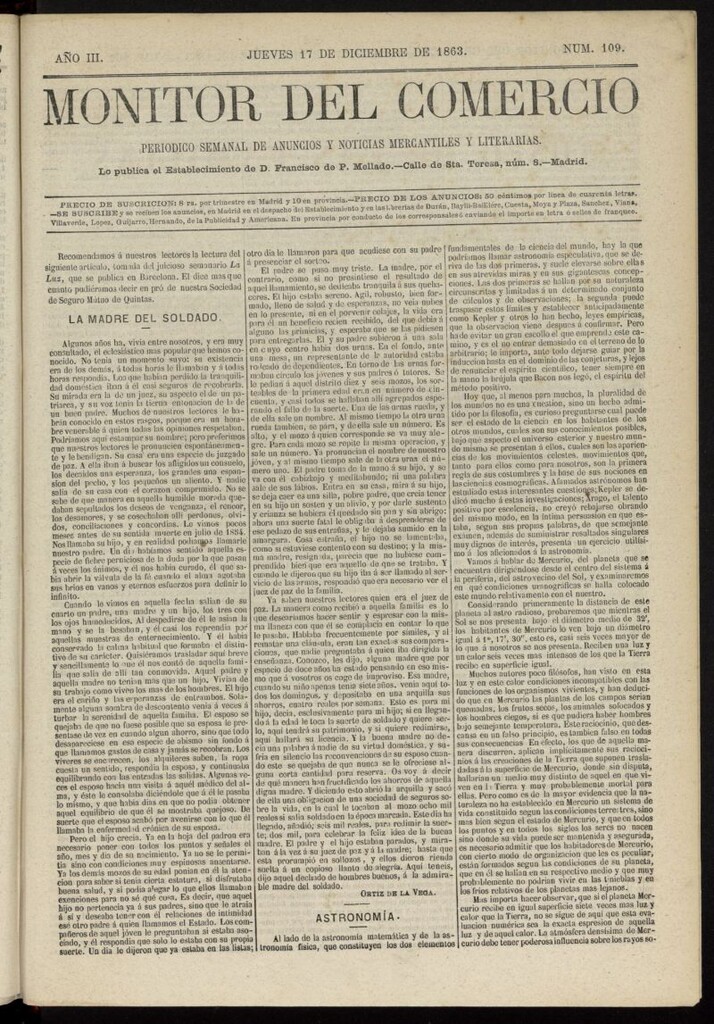 Miniatura de Monitor del Comercio del 17 de diciembre de 1863, nº 109
