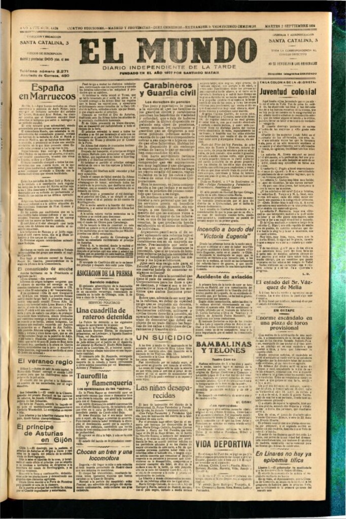 Miniatura de El Mundo del 2 de septiembre de 1924