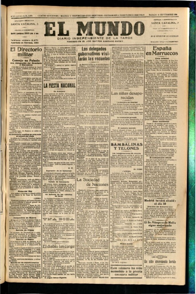 Miniatura de El Mundo del 6 de septiembre de 1924