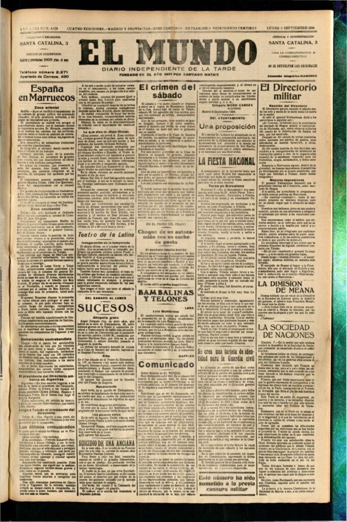 Miniatura de El Mundo del 8 de septiembre de 1924