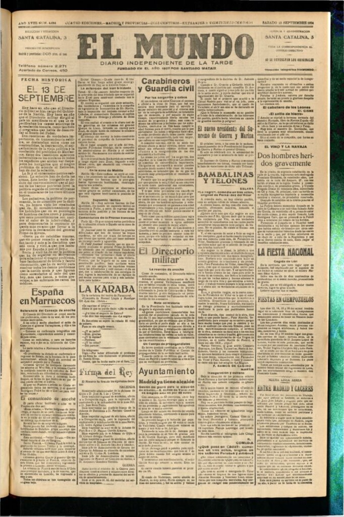Miniatura de El Mundo del 13 de septiembre de 1924