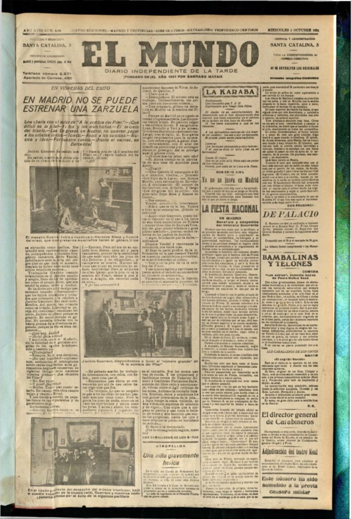 Miniatura de El Mundo del 1 de octubre de 1924