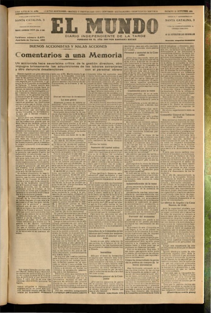 Miniatura de El Mundo del 11 de octubre de 1924