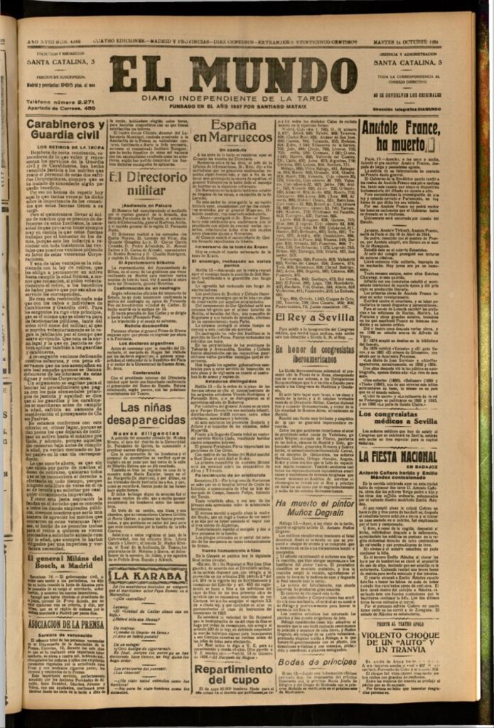 Miniatura de El Mundo del 14 de octubre de 1924