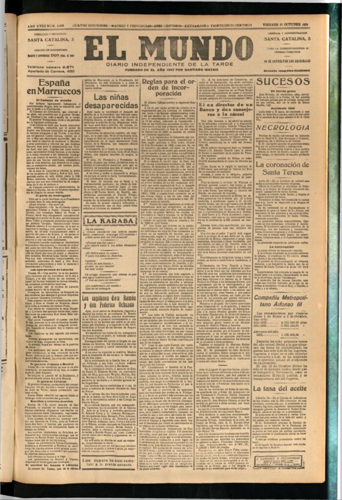 Miniatura de El Mundo del 17 de octubre de 1924