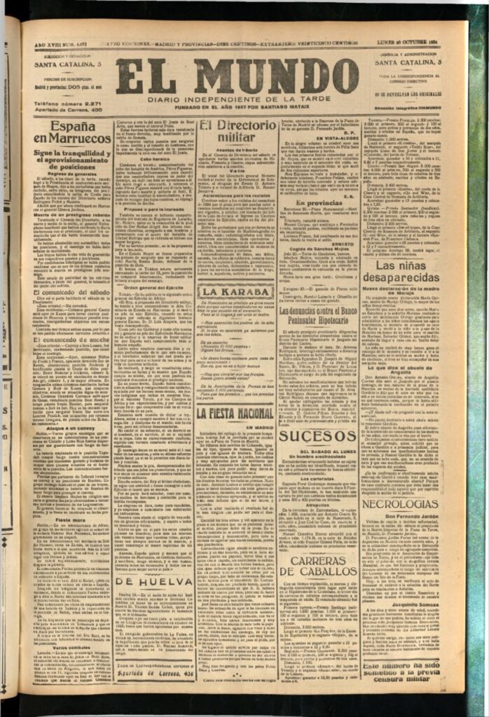 Miniatura de El Mundo del 20 de octubre de 1924