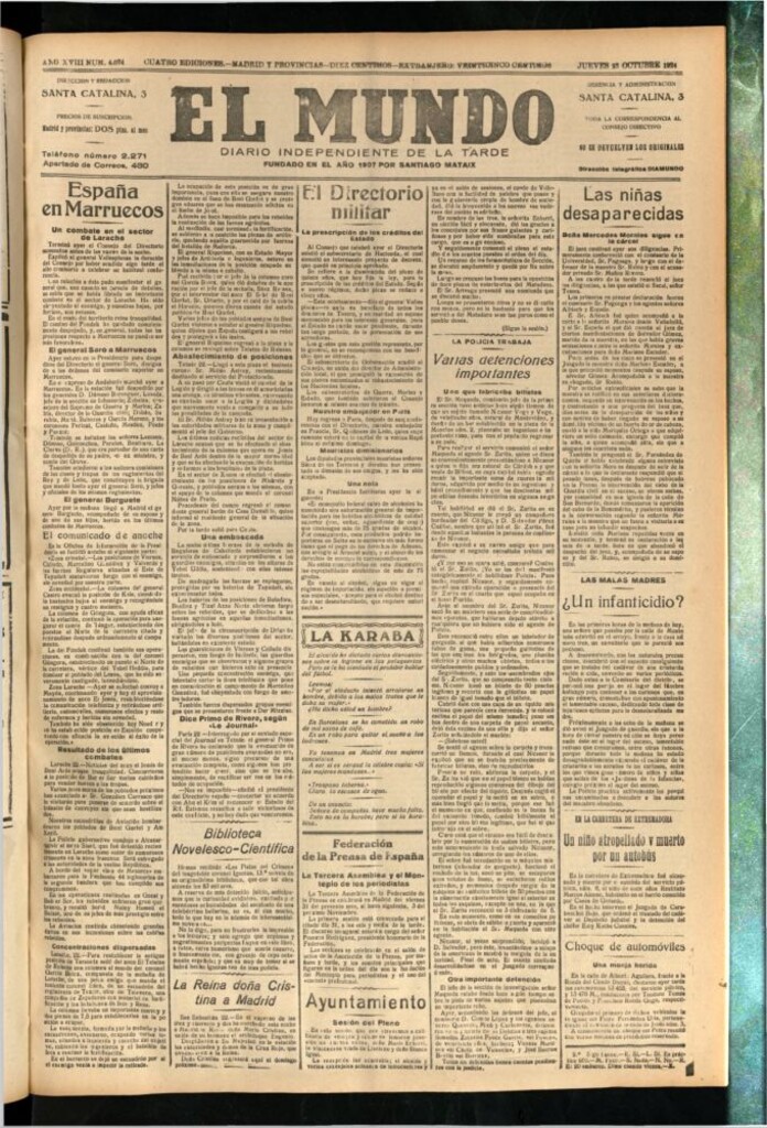 Miniatura de El Mundo del 23 de octubre de 1924
