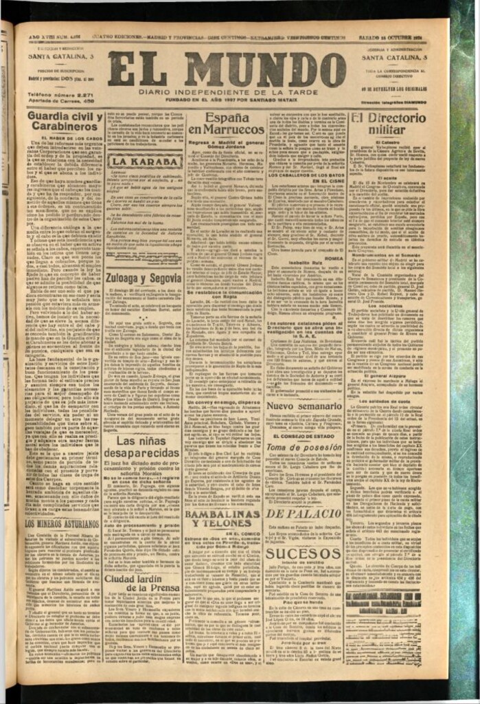 Miniatura de El Mundo del 25 de octubre de 1924