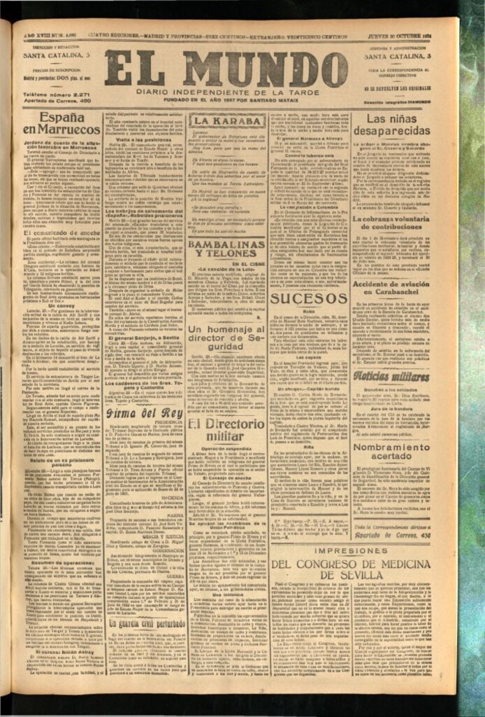 Miniatura de El Mundo del 30 de octubre de 1924