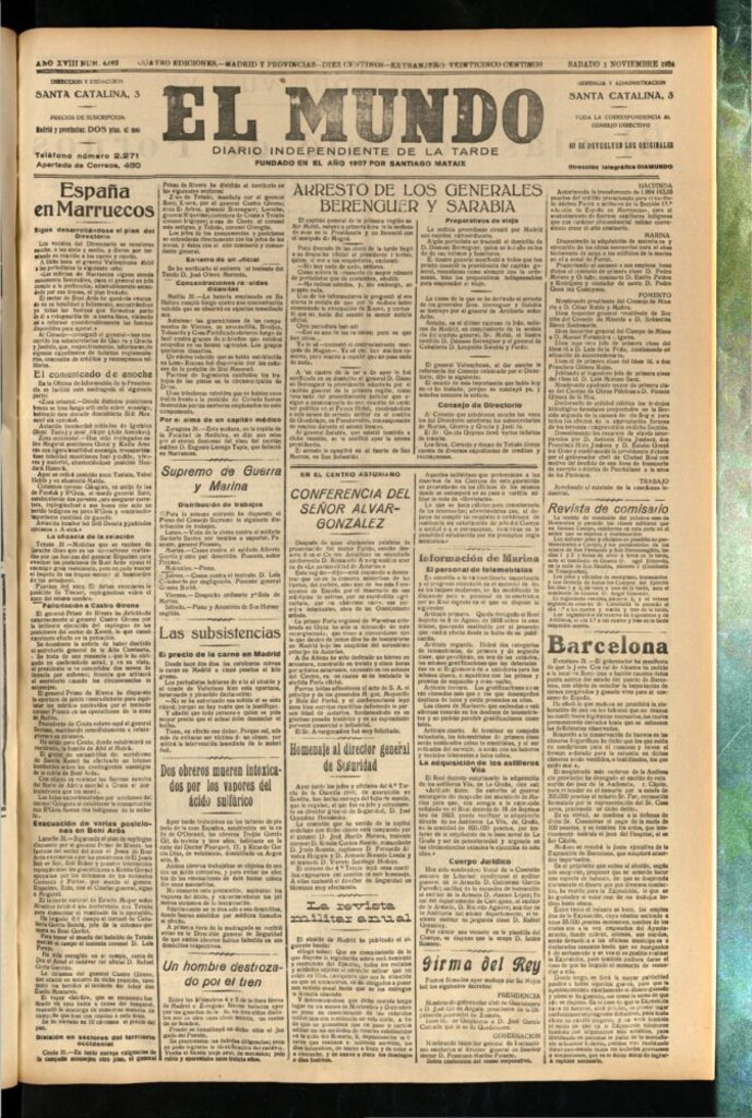 Miniatura de El Mundo del 1 de noviembre de 1924