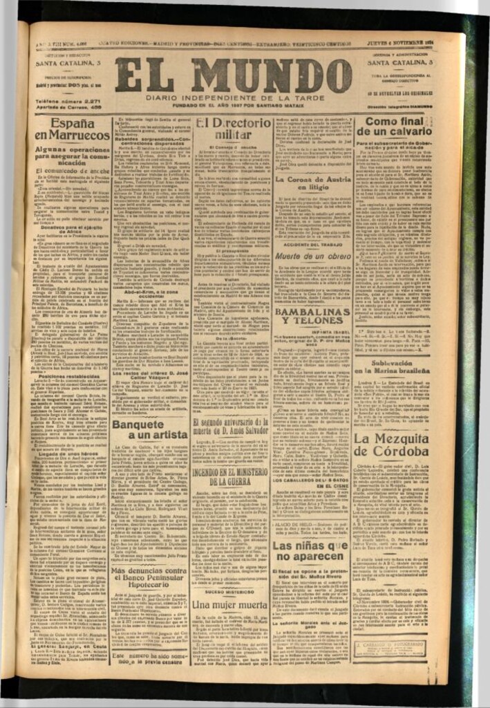 Miniatura de El Mundo del 6 de noviembre de 1924