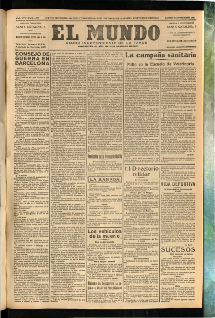 Miniatura de El Mundo del 10 de noviembre de 1924