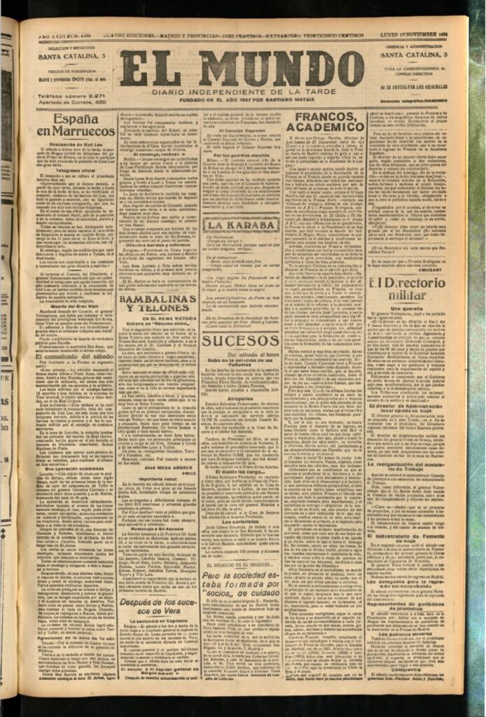 Miniatura de El Mundo del 17 de noviembre de 1924