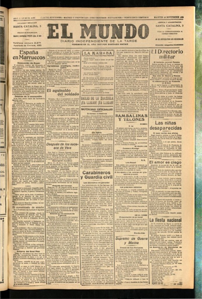 Miniatura de El Mundo del 18 de noviembre de 1924